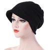 Fashion Hat Women Solid Casual Plait India Hat Muslim Ruffle Cancer Chemo Hat Short Brim Scarf Turban Head Wrap Cap 1