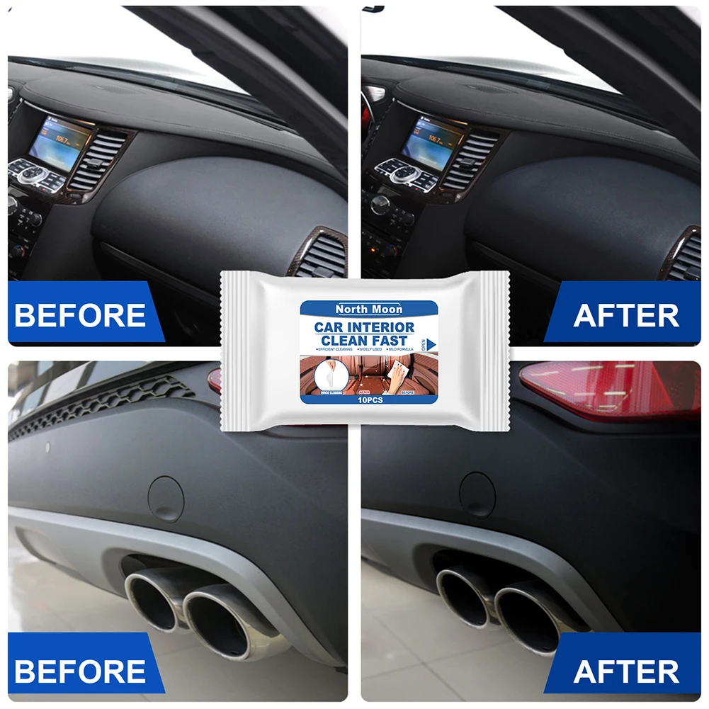 Car Interior Dashboard Console Cleaning Wet Towel Glass Window Dust Remover Wipe 4