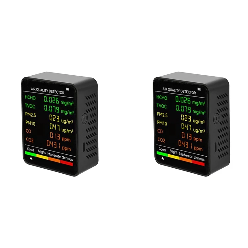 2x-6-в-1-pm25-pm10-hcho-tvoc-co-co2-детектор-качества-воздуха-co-co2-Монитор-формальдегида-офисный-тестер-качества-воздуха-черный