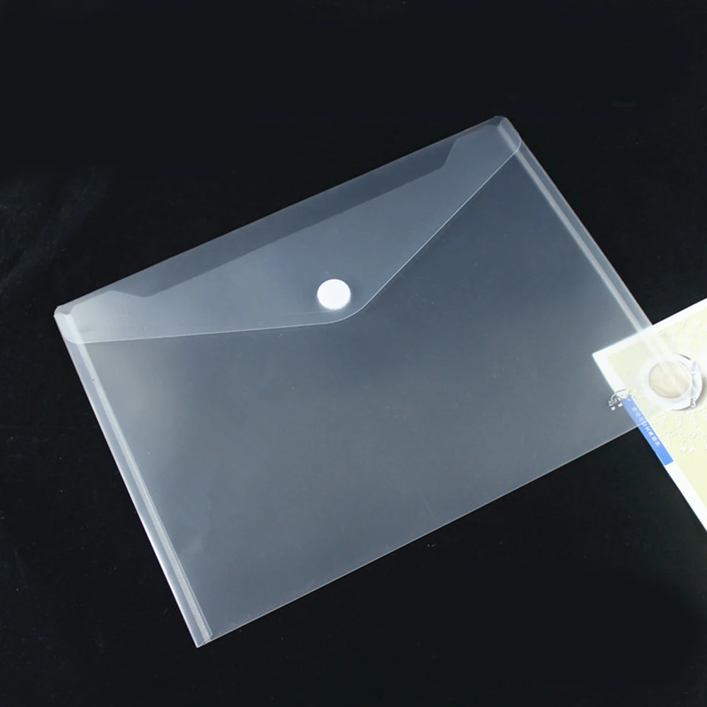 5pcs/set Transparent Plastic 4 Folders File Bag Document Hold Bags Folders Filing Paper Storage Office School Supplies 3 orders