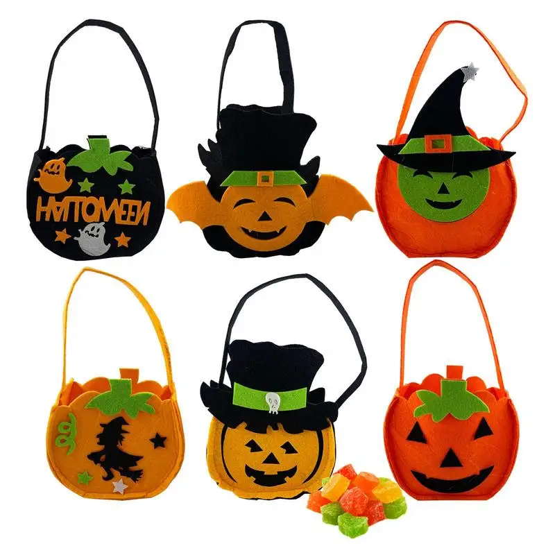 Trick Or Treat Bags Cesto Di Caramelle Grande Per Bambini 6 Pezzi Cestino Di Caramelle Per Bambini Ghost Goody Bag Per Halloween Party Favor Grocery