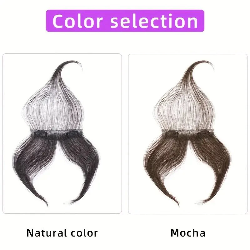 100% Real Human Hair Straight Hair Full Hand Crochet Bangs Wig Universal for All Types and Skin Colors