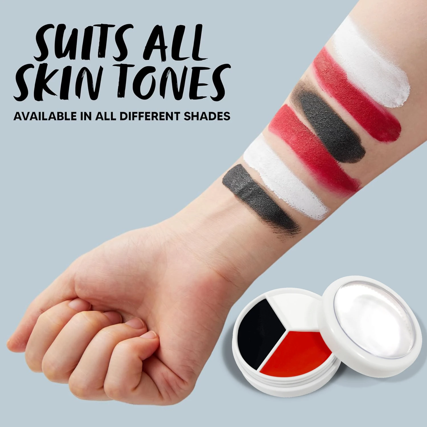 Halloween Makeup Palette Face Body Paint Makeup Wheel White Black Red Waterproof Zombie Skeleton Cosplay Makeup Face Painting 5