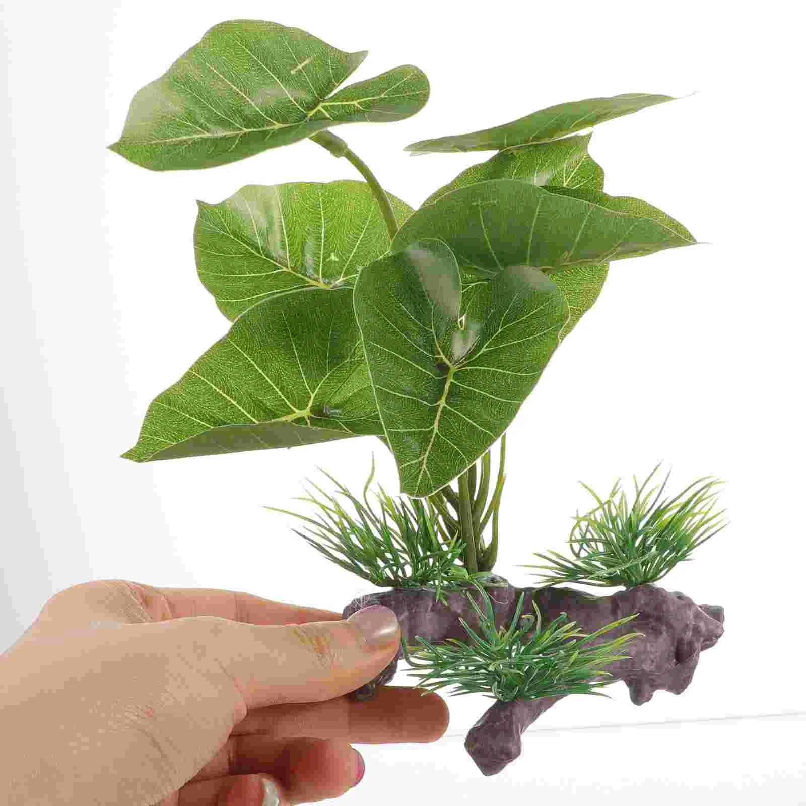 Fish Tank Artificial Water Plants Terrarium Aquarium Pots Decorations Plastic Live Small