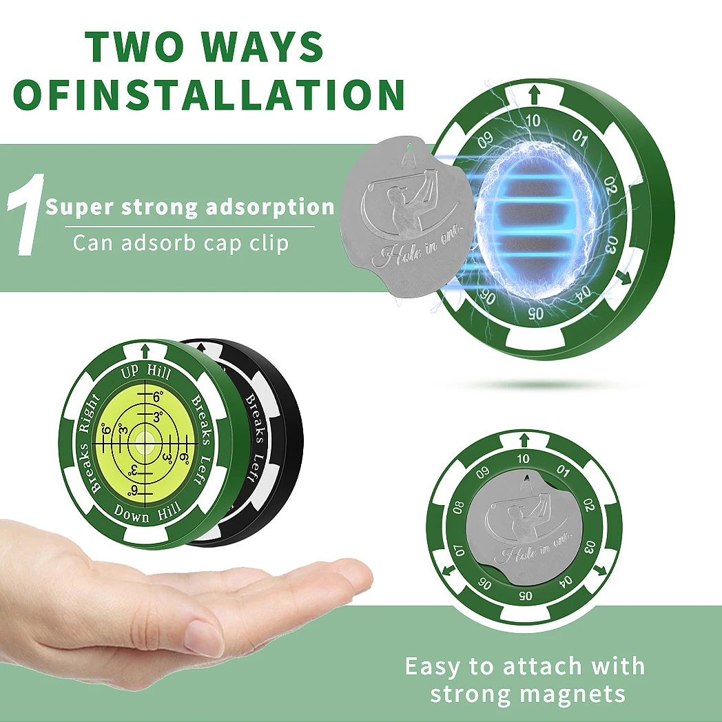 Caiton Golf Marker with Magnetic Hat Clip High Precision Green Reading Aid Perfect for All Golfers Improve Putting Skills golf ball mark,golf hat clip