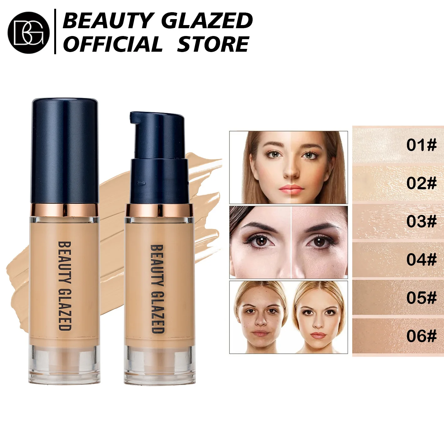 

Six color liquid foundation semi covering makeup without blocking powder