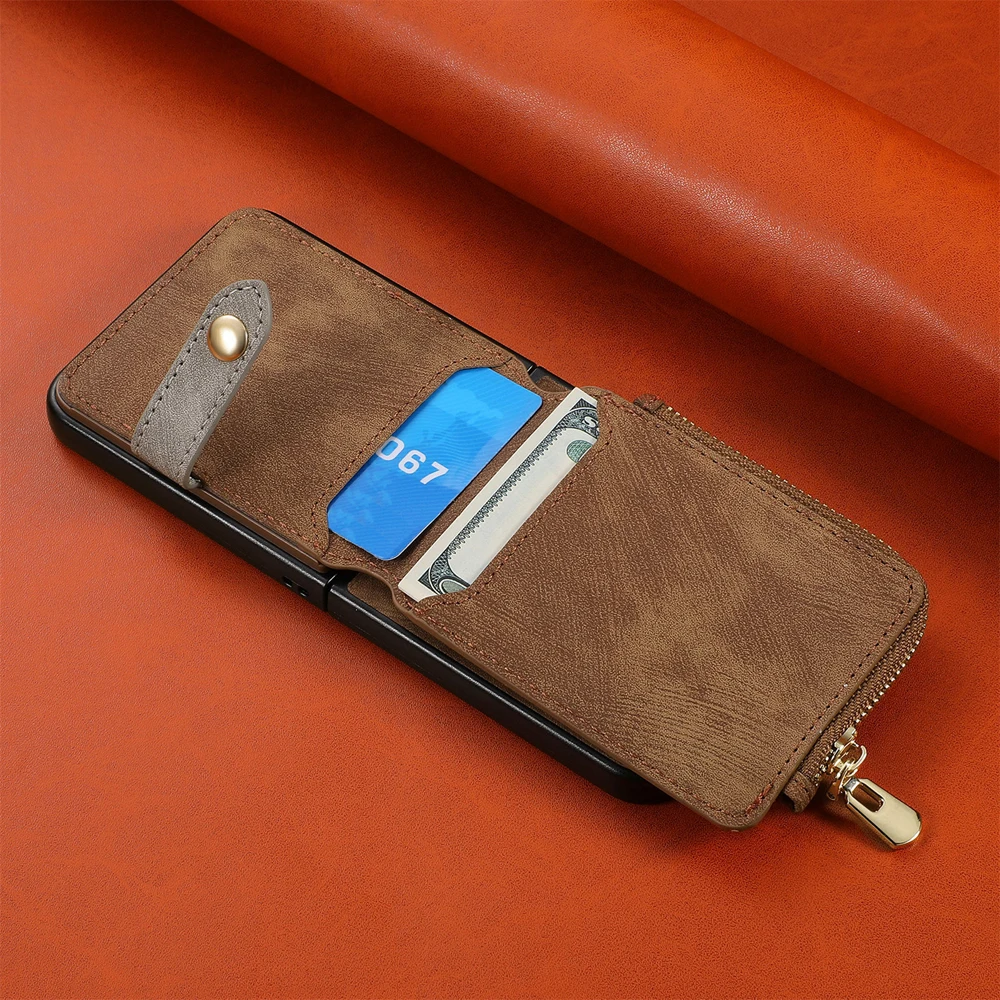 Luxury Leather Wallet Phone Case with Ring and Card Holder