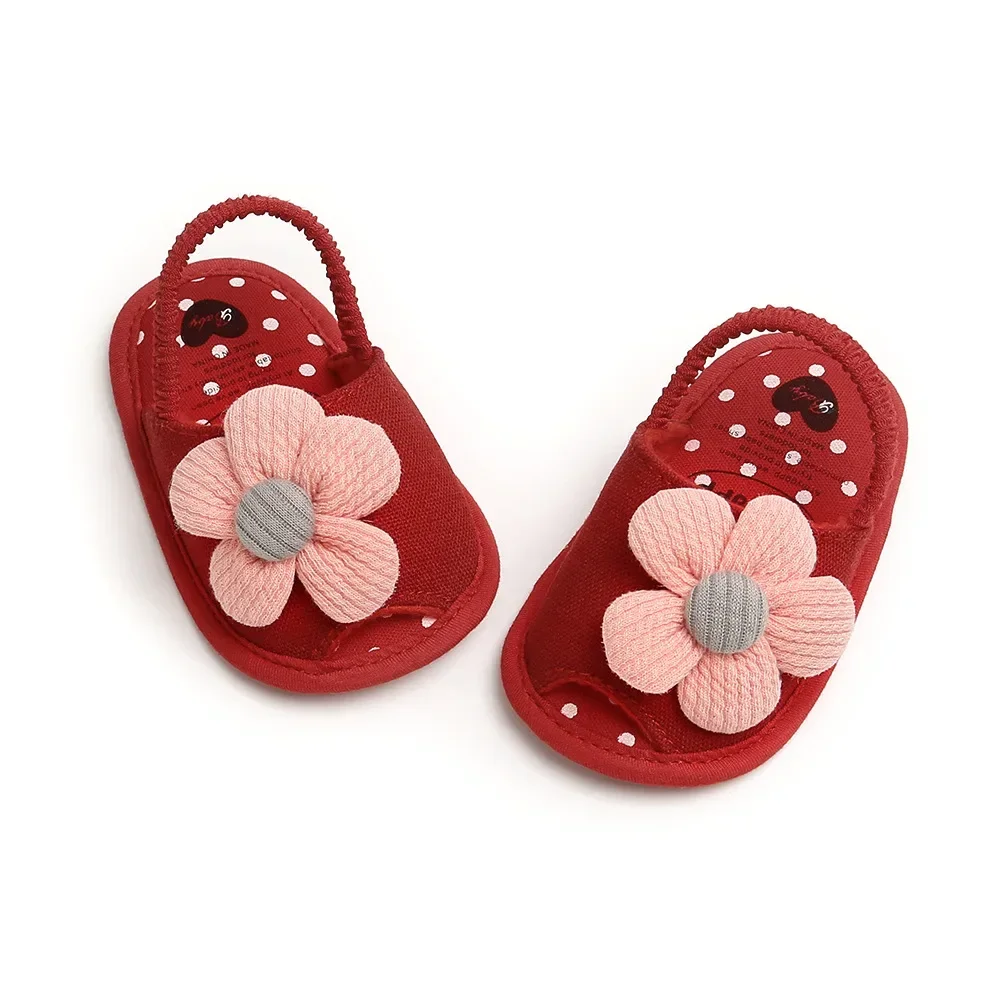 Newborn Baby Big Flower Girl Sandals for Newborn Girl Slippers Prewalker Trainers Fur Summer Floral First Walker