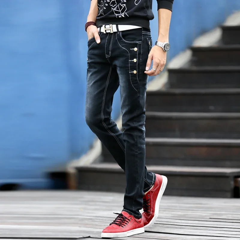 Jeans Men Young 2024 Fashion Trend Korean Style High Street