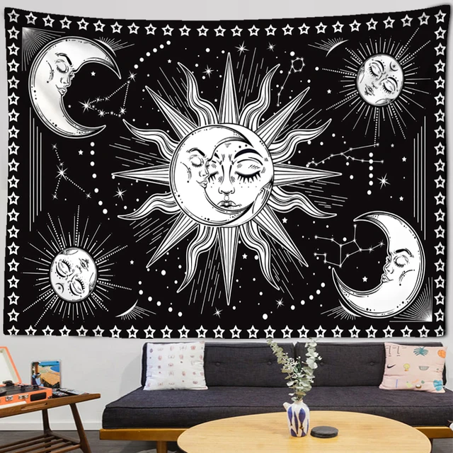 Dorm Room Wall Tapestry, Mandala White And Black, Sun And Moon, Tarot Decor  Tapestry, Boho Polyester Wall Hanging Tapestry For Bedroom Living Room Home  Decor, No Installation Kit - Temu New Zealand