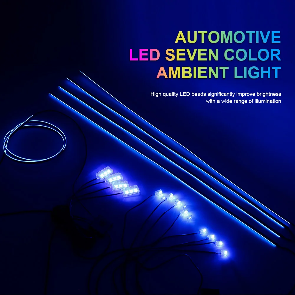 18 in 1 RGB LED 車アンビエントライトユニバーサルインテリア