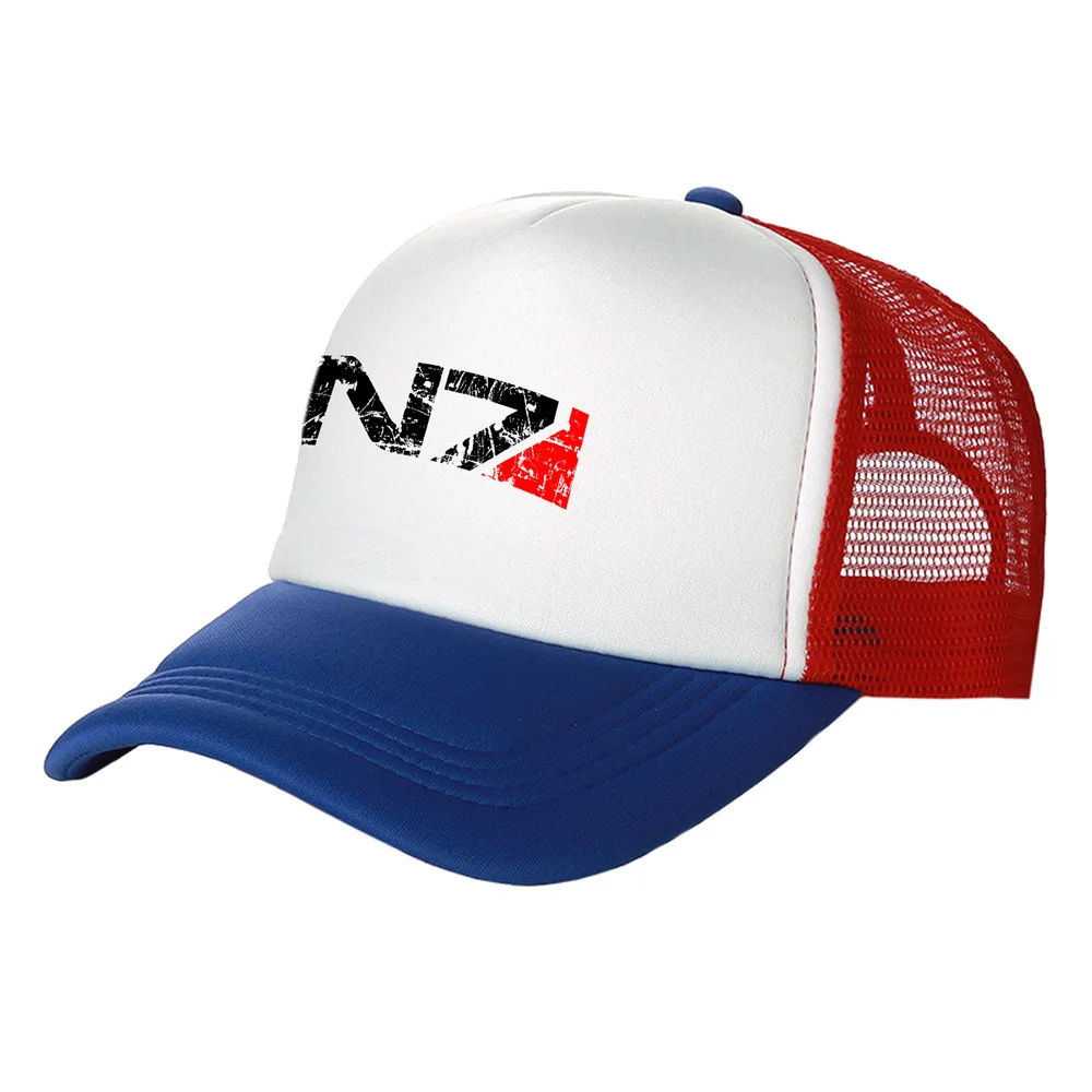 Mass Effect N7 Trucker Cap Men N7 Hat Baseball Caps Cool Summer Unisex Mesh Net Hats