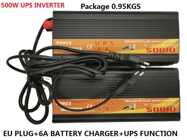 UPS Backup 500W DC 12v TO AC 110v 60hz rechargeable Modified wave inverter  with battery charger for home car - AliExpress