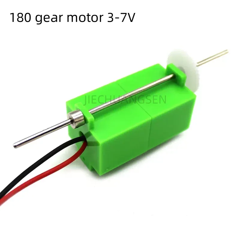 Green box 180 reducer,180 gear motor 3-7V DIY Car model Gear reduction frame micro gear motor reducer,Double shaft