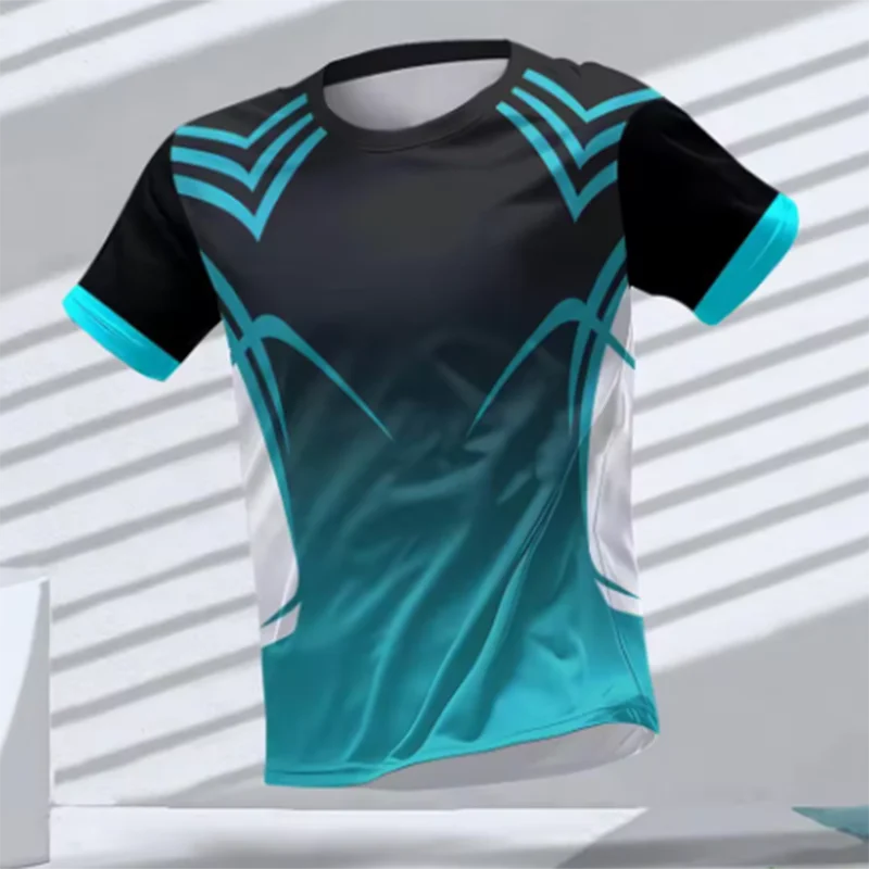 2025 Quick Drying Table Tennis Wear Men&rsquo;s Printed T-shirts Breathable Women&rsquo;s Fitness Wear Boys&rsquo; Large Badminton Training Tops