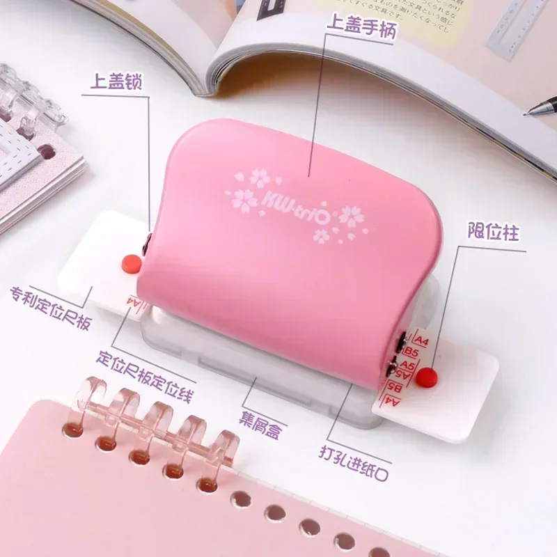 Paper Punch 6-Hole Paper Punch Handheld Metal Hole Puncher Capacity 6mm for A4 A5 B5 for Notebook Scrapbook Diary Binding