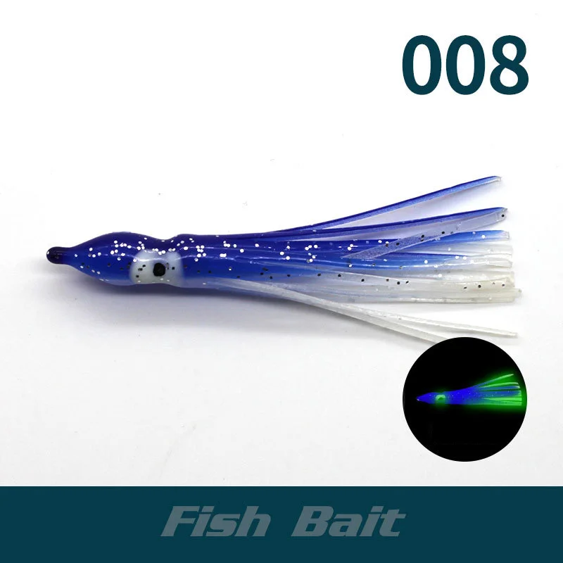 thumbnail image 1 of PRO BEROS - 5 señuelos luminosos suaves con forma de pulpo, de 5 a 12 cm, de silicona, para pesca al curricán, pesca con curricán, pesca con calamar y jigging, 1 of 5