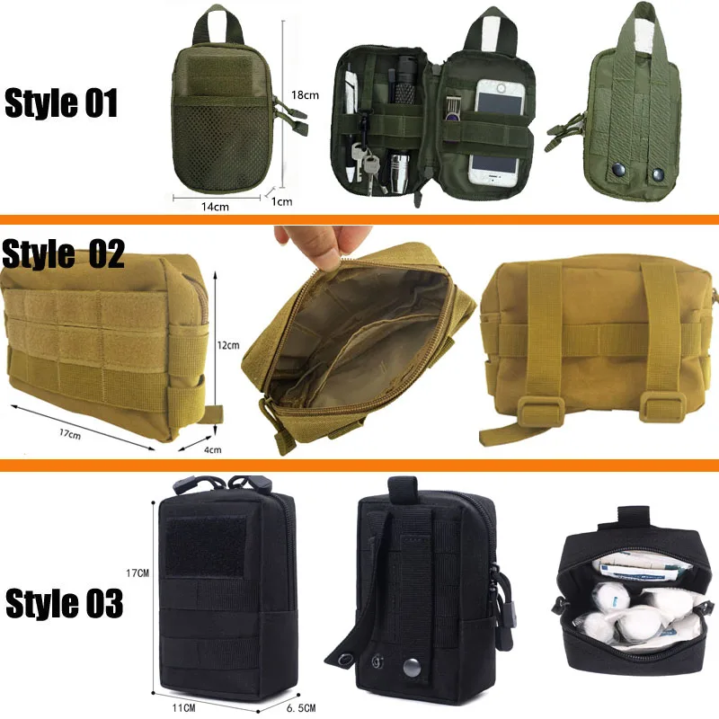 Outdoor Molle Bag Tactical Medical First Aid Bag Molle Utility EDC Waist Pack Phone Holder Pouch Camping Hunting Tools Pack 2
