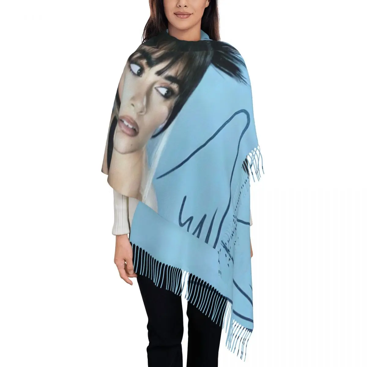 

Aitana Angel Tassel Scarf Women Soft Beauty Shawl Wrap Female Winter Fall Scarves