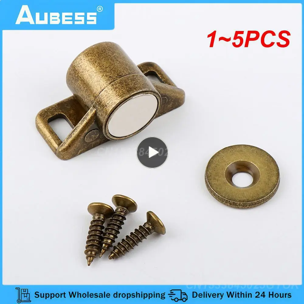 Zinc Alloy Wardrobe Magnetic Suction Round Cabinet Catches Iron Cabinet Door Suction Hardware Magnets 1~5PCS magnetic cabinet catches magnetic cabinet latches