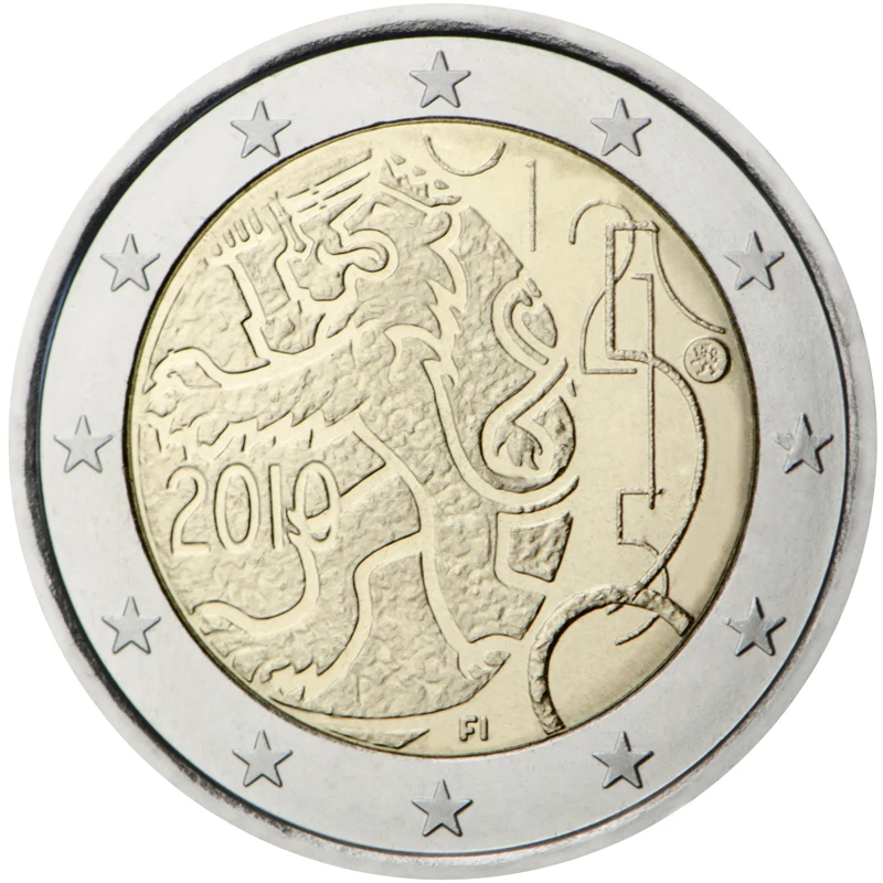 Finlandia 2010 Moneta Commemorativa Finlandia Approvata Per L'Emissione Di Valuta 150 ° Anniversario 2 Euro Unc
