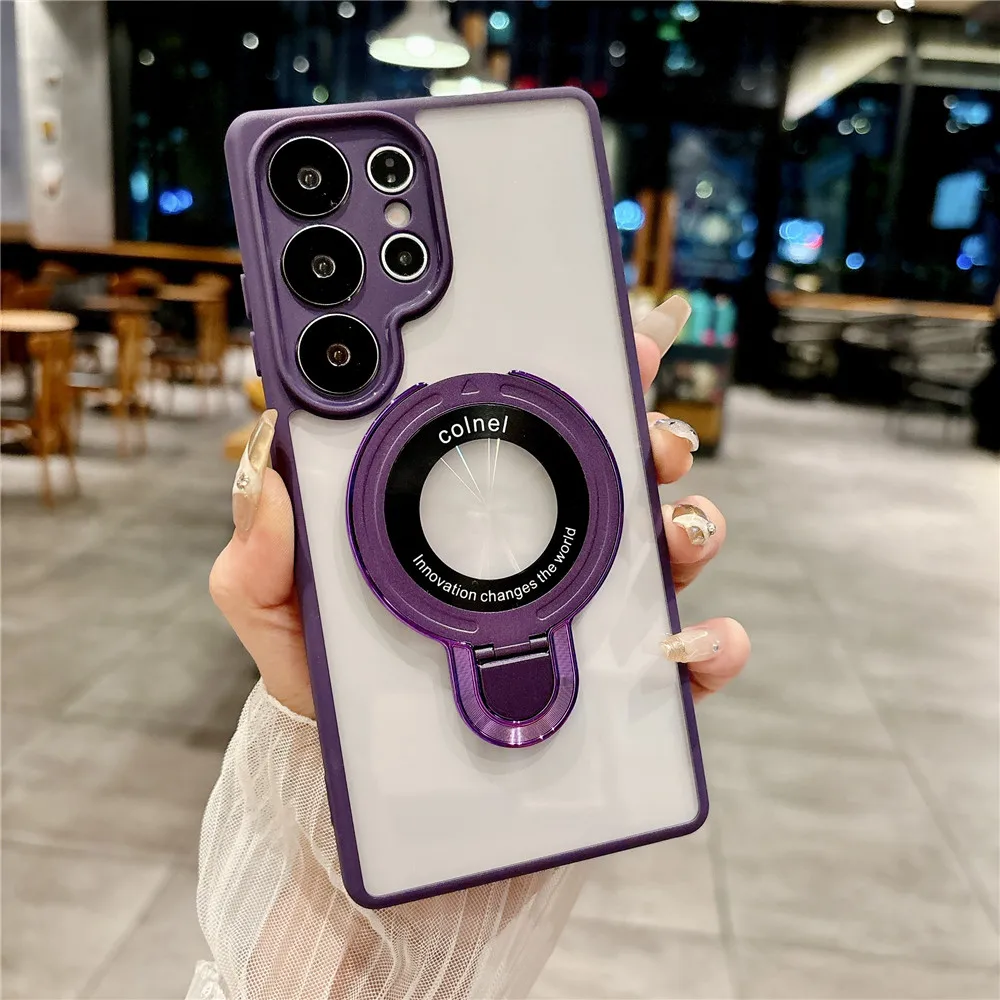 Luxury Acrylic Clear Folding Stand Armor Shockproof Phone Case