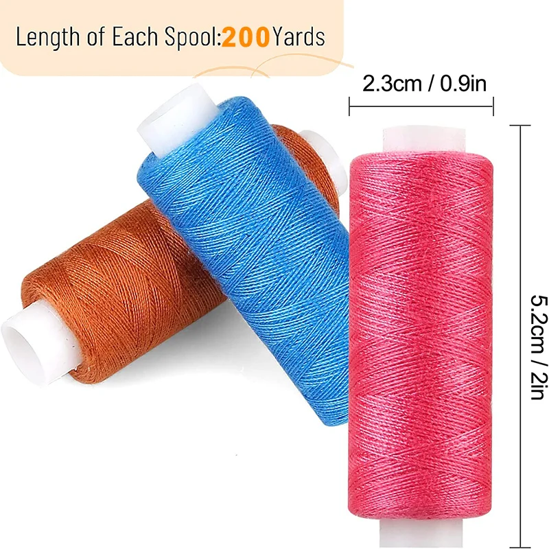 10Pcs Sewing Threads Kits 200 Yards per Spool Polyester Threads Sewing Tool  DIY Craft Hand Machine Sewing Embroidery Accessories