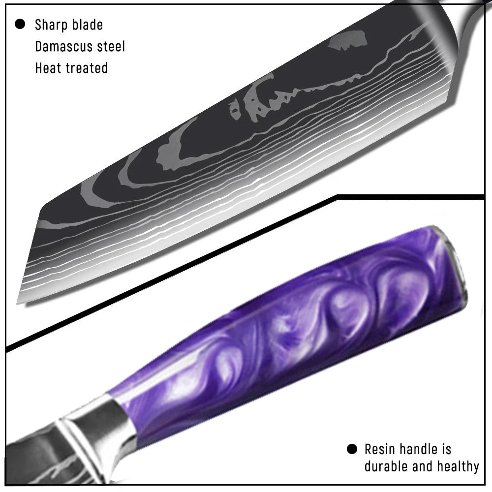 PurpleChef 10 Piece Stainless Steel Assorted Knife Set & Reviews