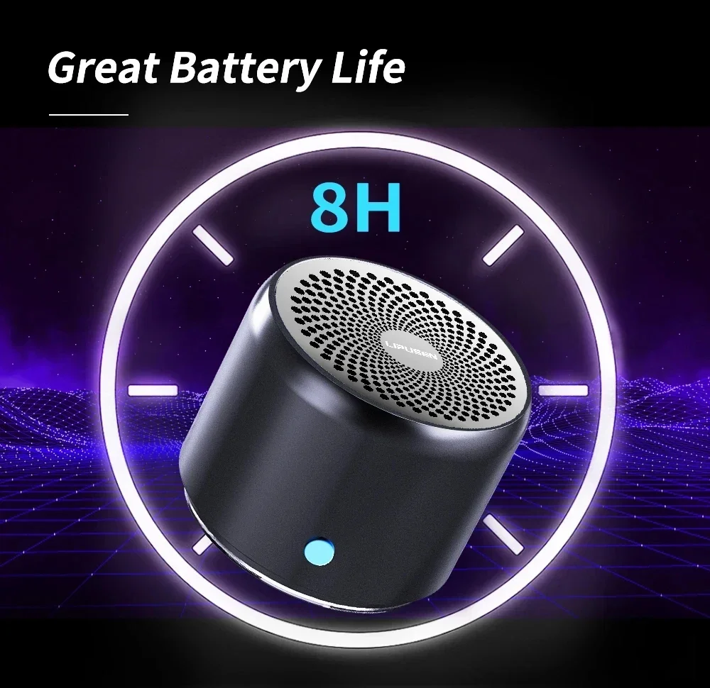 Waterproof mini Bluetooth speaker with metal body and passive radiator.