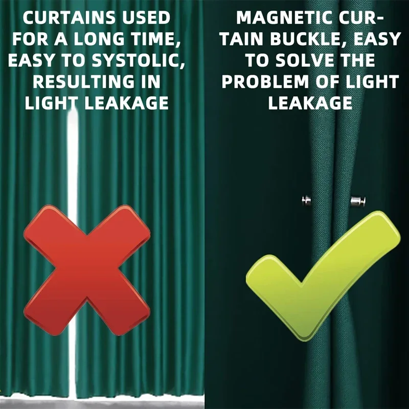 Description Picture 4 of itemPairs Decoration for Bedroom Curtains Magnetic Curtain Rod Support and Tube Buckle Nail-free Home Accessories Removable Adjust