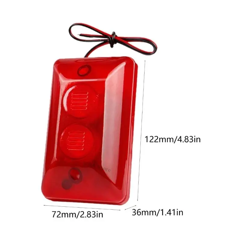 높은 데시벨 15W 보안 사이렌 120dB 알람 스트로브 라이트 벽 장착 와이어 도구 3xue