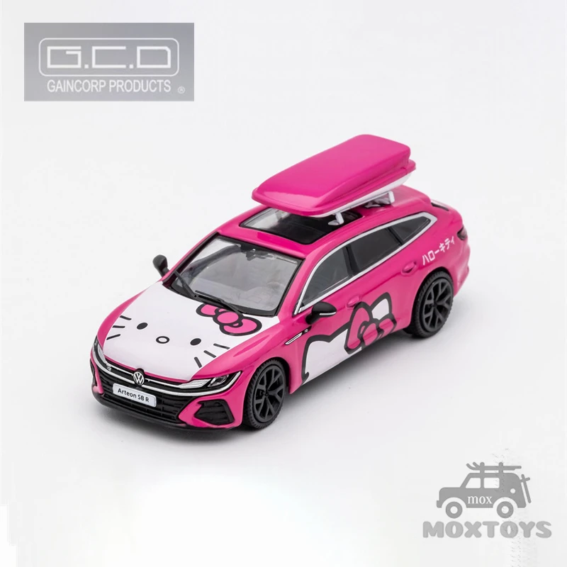 

GCD 1:64 CC Arteon R Shooting Brake hunting edition Pink Cartoon LHD Diecast Model Car