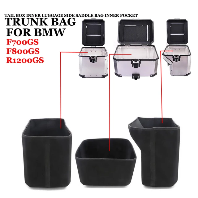 For BMW R1200GS F700GS F800GS Rear Luggage Built-in Bag Black Motorcycle Trunk Internal Pocket Tail Box Inner Bag Side Saddlebag