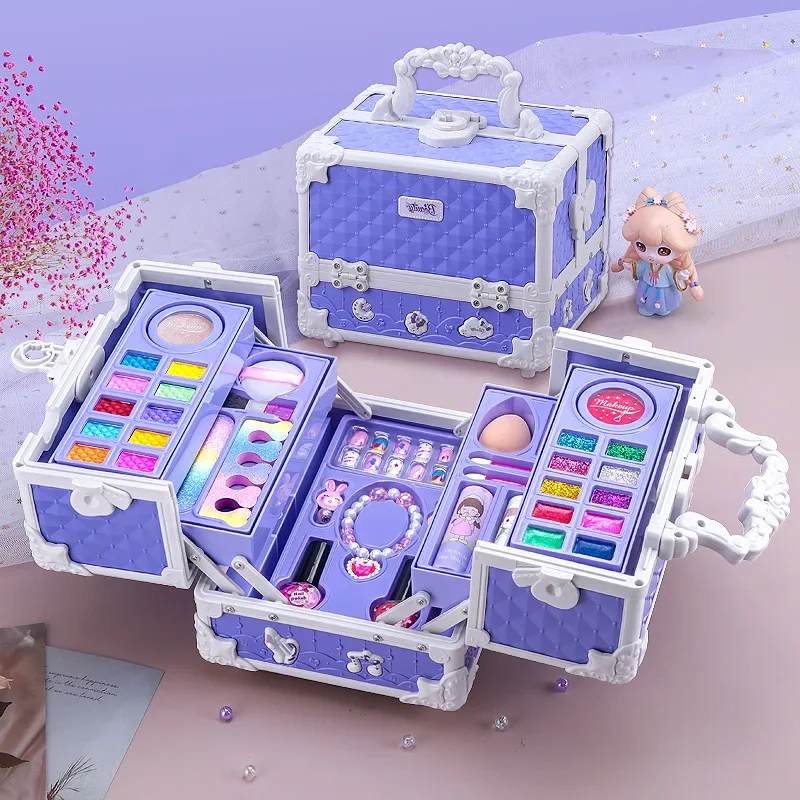 Girl Simulation Pretend Princess Makeup Toys Play House Children Cosmetics Lipstick Eyeshadow Set For Kids Party Cosplay Game