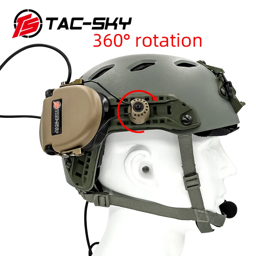 TAC-SKY Tactical Sordin Headphones Helmet ARC Rail Bracket Noise