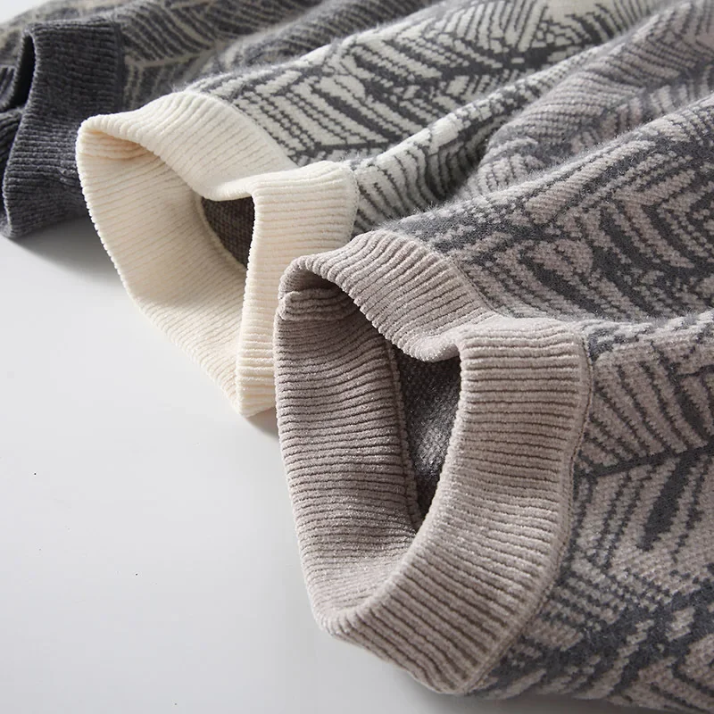 Mens Knitted Sweater for Autumn and Winter High-quality  Thick and Warm Sweater Round Neck Casual Fashion Pullover Men Clothing 5