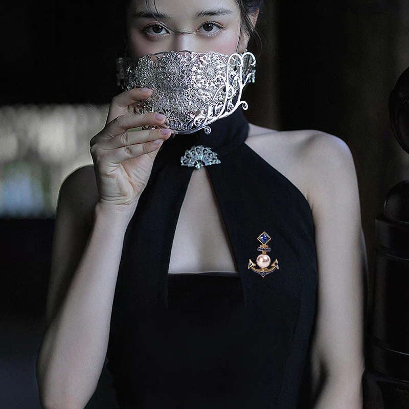 10PCS Broche Ancre Broche De Voile En Alliage Avec Strass Ancre Épingle