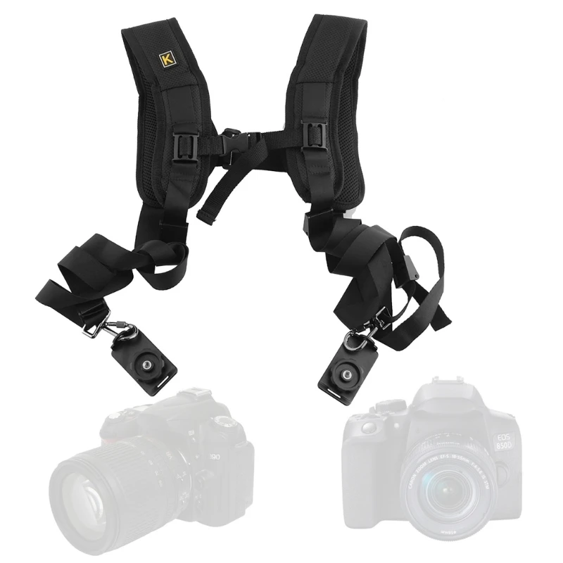 더블 숄더 퀵릴리즈 카메라 스트랩, DSLR 캠코더 스트랩 액세서리, 드롭 배송