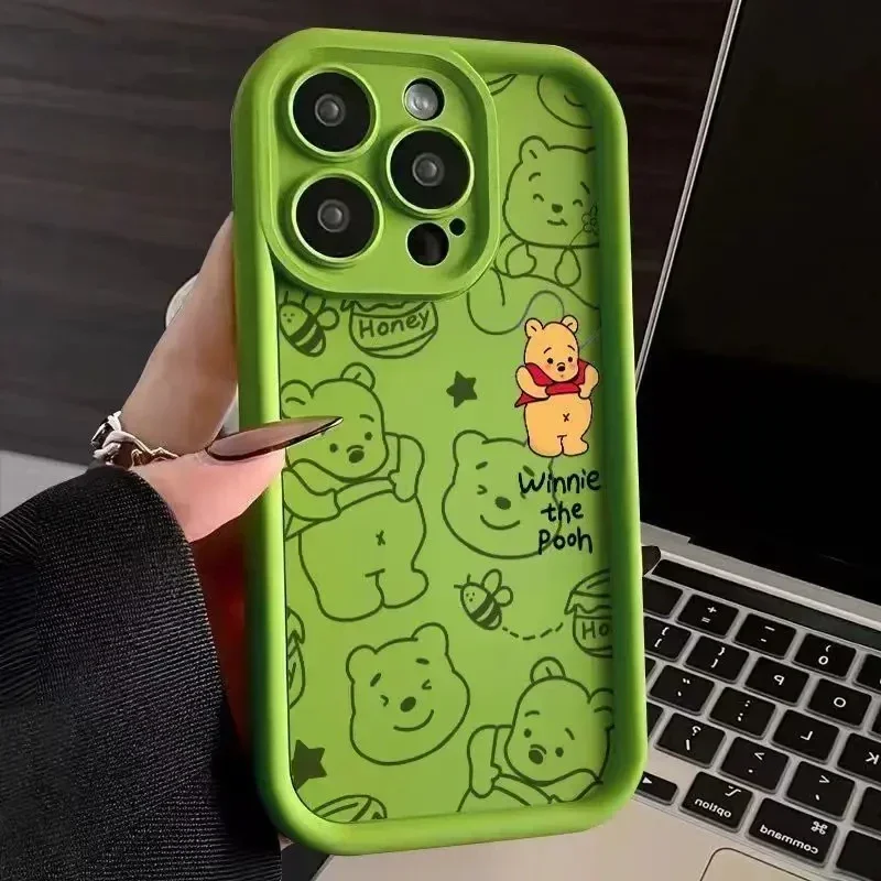 thumbnail image 1 of Disney Winnie Pooh Luxtury Phone Case For iPhone 15 14 Pro Max 13 12 11 Pro XS Max X XR 7 8 15 Plus SE 2020 Soft Silicone Cover, 1 of 5