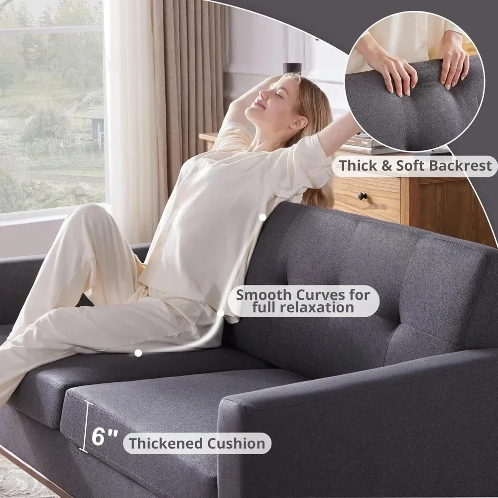 mid Century Modern Loveseat Sofa 65 4