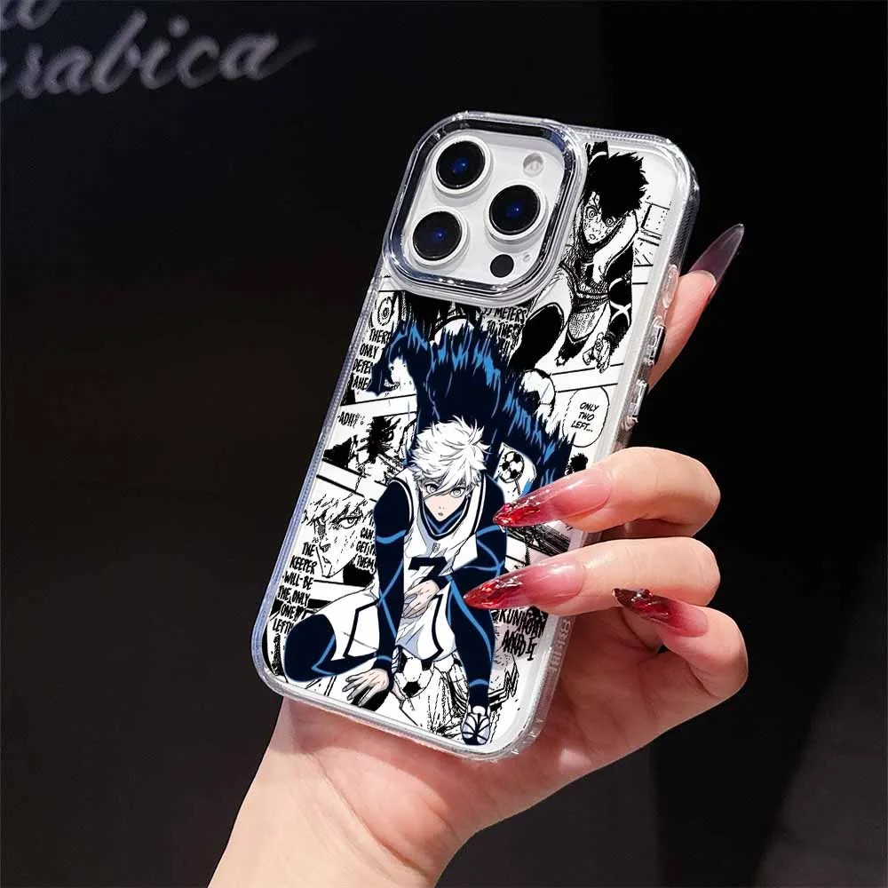 Transparent Soft Cover Phone Case - Cool Blue Locks Design Inspired by S-Seishiro Nagi