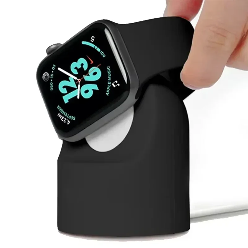 Apple Watch Series 9 8 Ultra 7 6 5 SE 4 3 2 충전기 독 스테이션 실리콘 브래킷 Iwatch 충전 케이블 홀더 용 충전기 스탠드