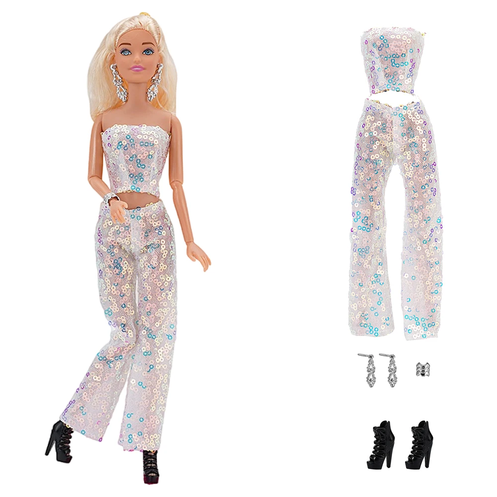 NK New 11.5" Doll Sequin Clothes For Barbie Doll Outfits For 30 CM Casual Wears Suit for 1/6 BJD Dolls Accessory JJ