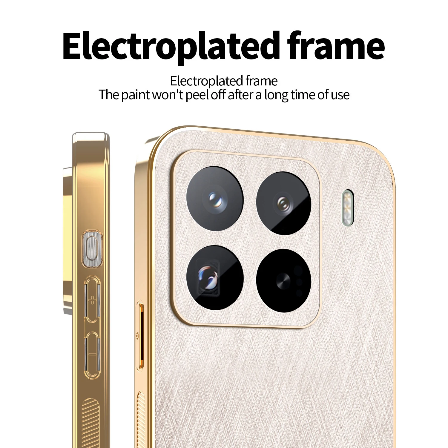 Luxury Magnetic Electroplating Gold Silk Pattern Anti-Fall Case - Shockproof Cover