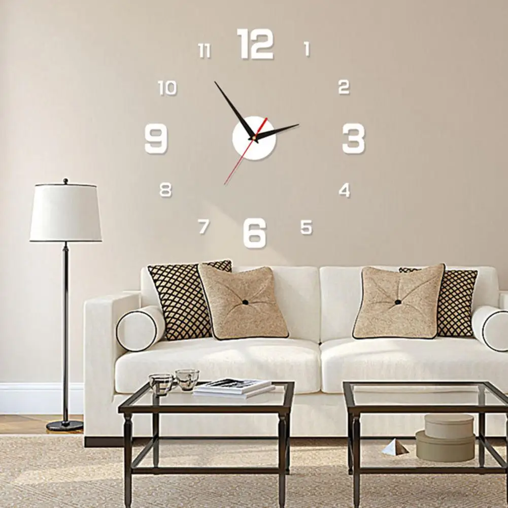 Wall Clock Precise Mute Decorative Punch-free Nordic Style Luminous Hanging Clock For Living Rooms Classic Digital Stickers 50cm