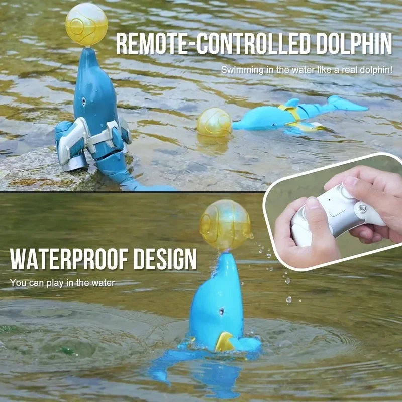RC High Speed Remote Control Boat Simulation Dolphin Boat 2.4G with Light Effects Underwater Game Toys remote control toys 3