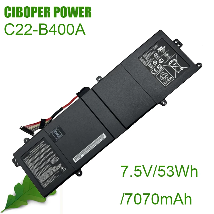 

Аккумуляторная батарея для ноутбука CP C22-B400A 7,5 V/53Wh/7070mAh для ноутбука C22-B400A BU400E3317VC BU400A BU401G