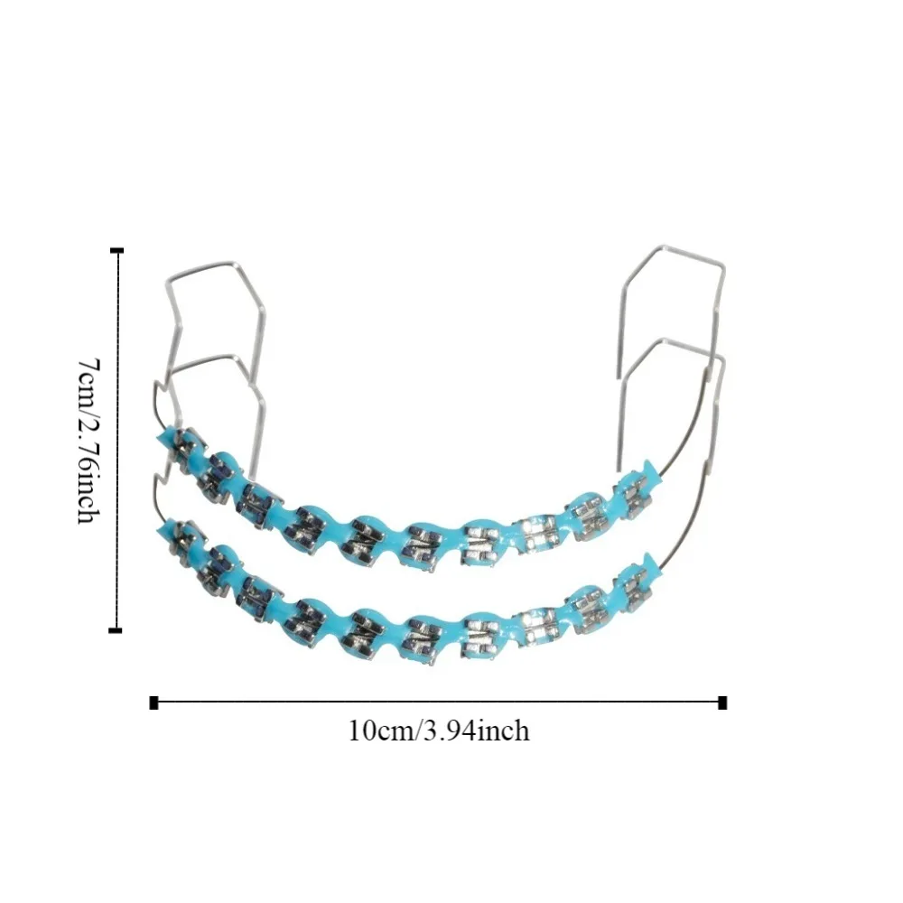 1 Pair Colorful Temporary Tooth Decoration Dental Decorations with Metal Wires Orthodontic Ligature Ties Braces Fake Brackets