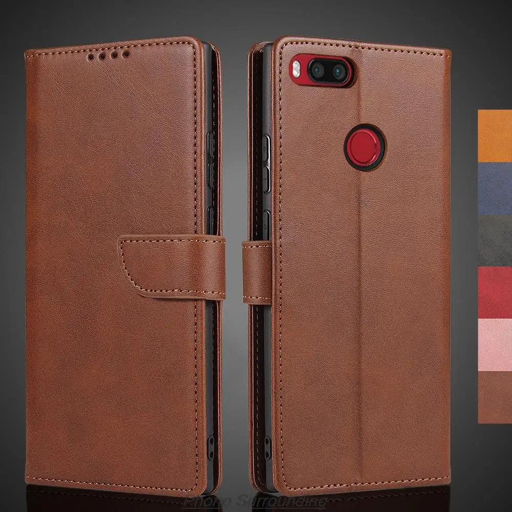 Premium PU Leather Wallet Flip Case - Retro Protective Holster with Lanyard