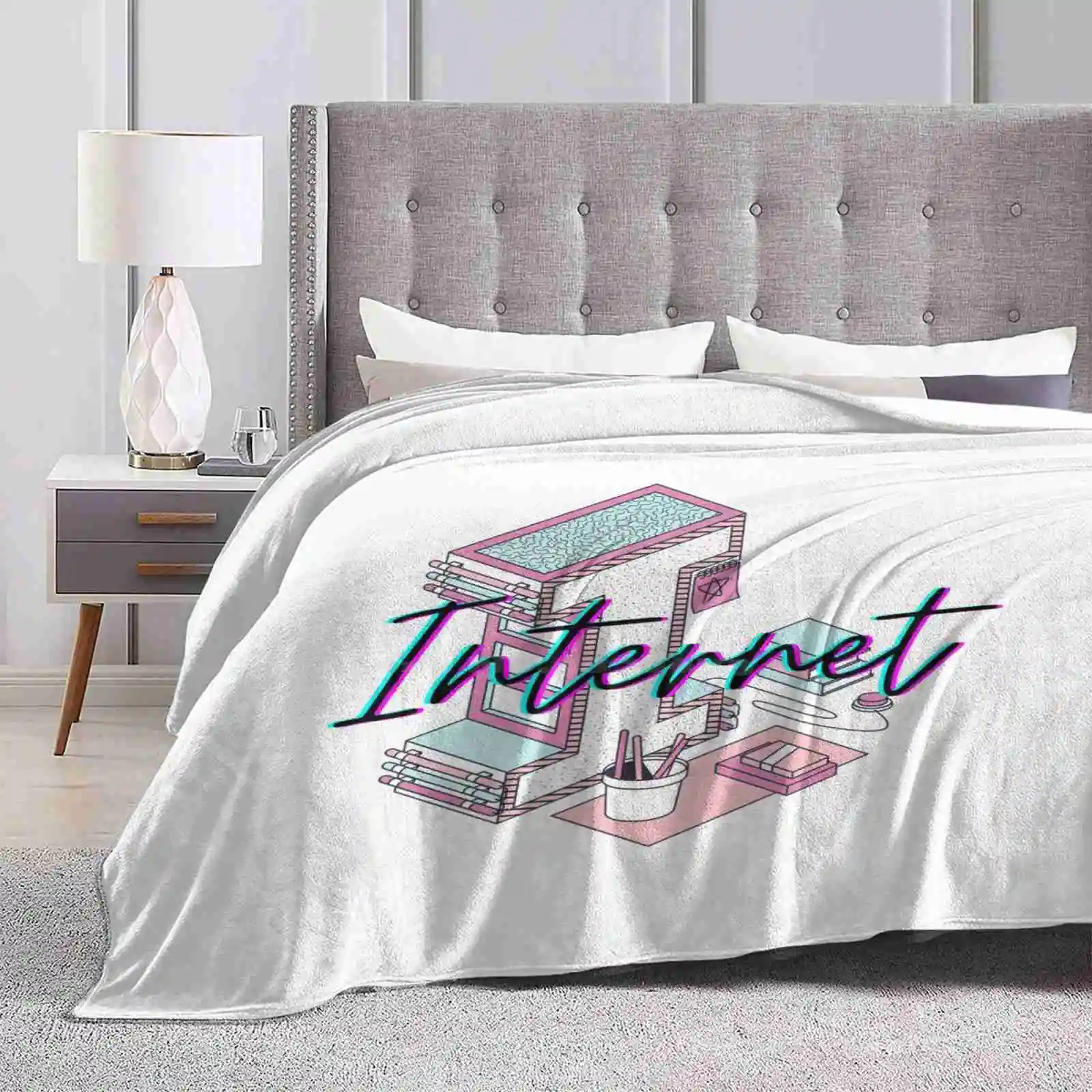 Internet Retro Code Pink Soft Warm Light Thin Coperta Internet Retro Code Simulazione Videogiochi Pink Social Media Tim Berners